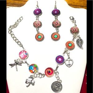 🆕 Super Hip handmade Bracelet & earrings set